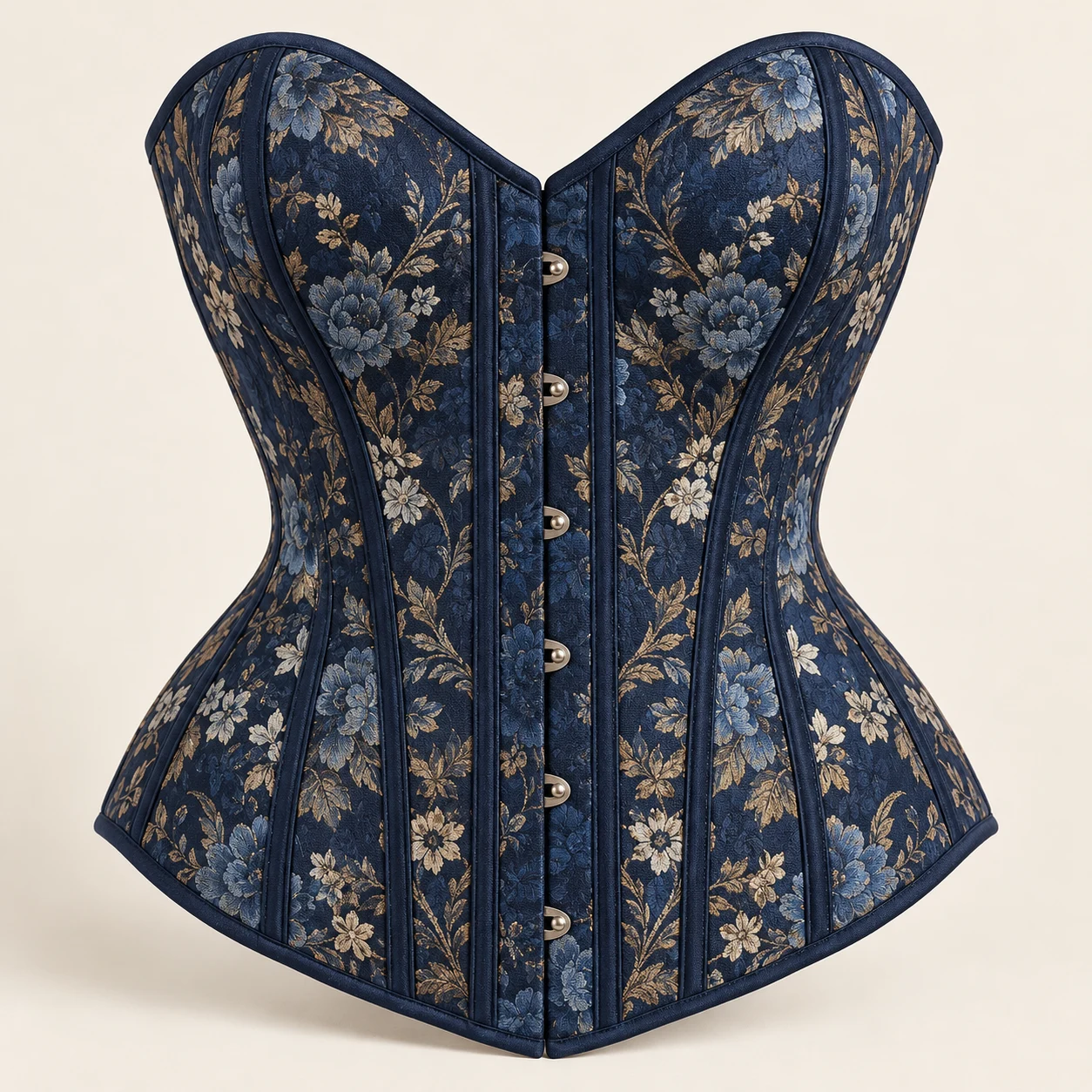 Arabella Jacquard Overbust in Navy