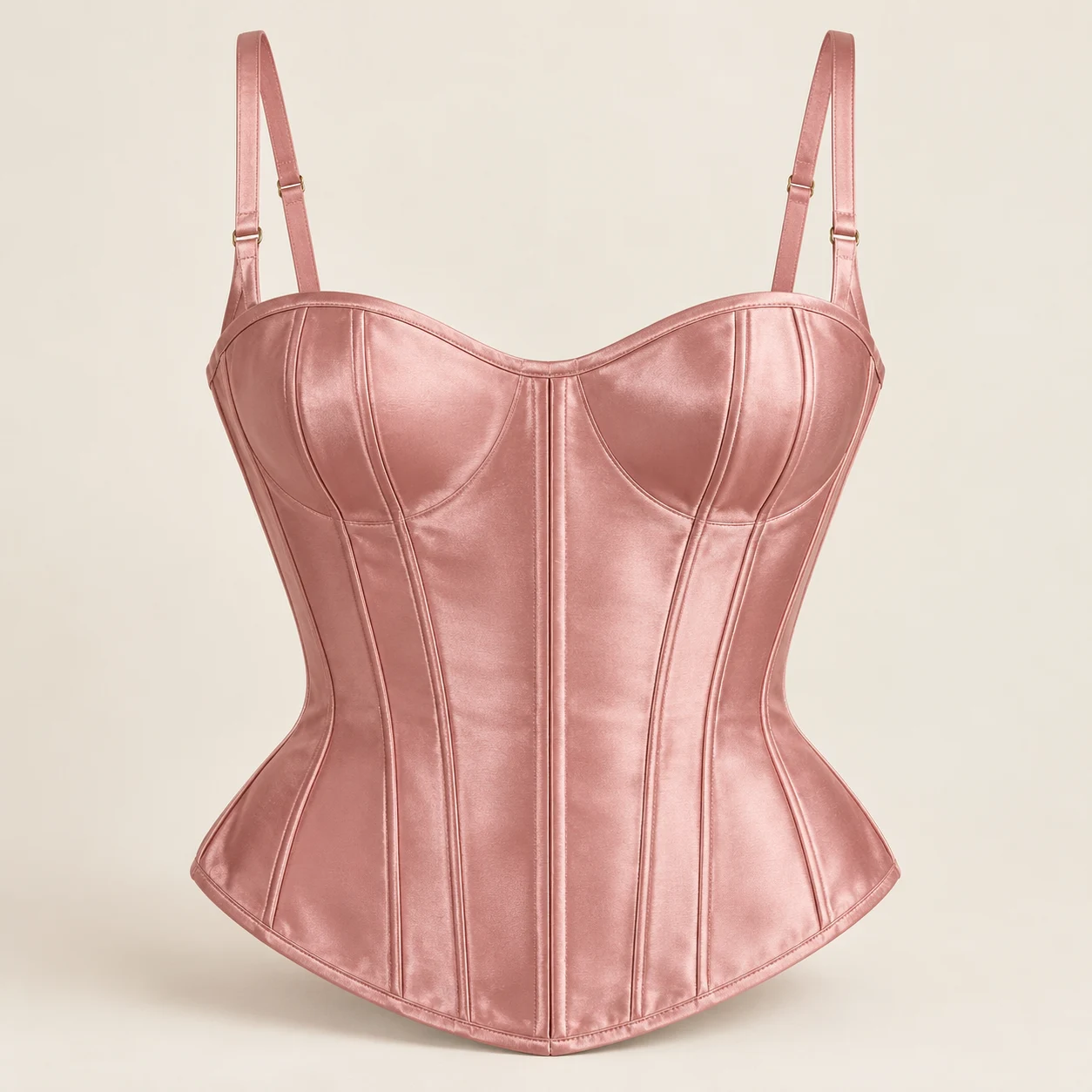 Florence Satin Corset Top in Rose Pink