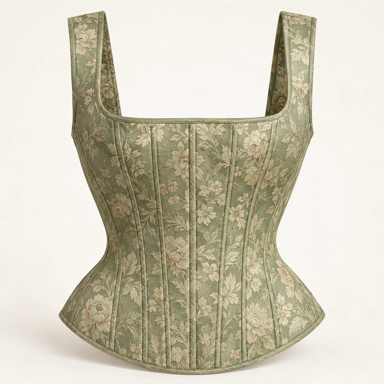 Isolde Jacquard Corset Top in Sage